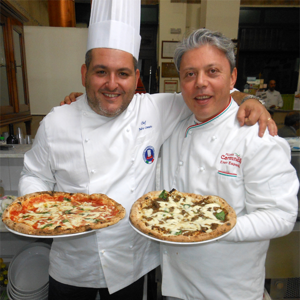 Fabio Ometo e Vincenzo Esposito presso la Pizzeria Carmnella