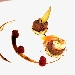 Pat di fegatino, cipolla rossa e arancia, Gamberetti a vapore conditi agli agrumi, Mela verde e lampone - -