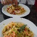 Mia ricetta - Spaghetti aglio, olio, peperoncino e mazzancolle con pane verde aromatico