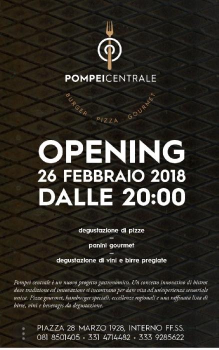 Lunedi 26 Febbraio a Pompei, nasce "Pompei Centrale"