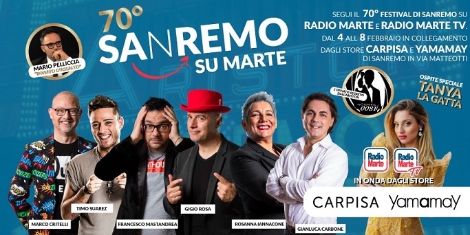 70esimo Sanremo: Radio Marte e Radio Marte Tv, in diretta dal Festival

