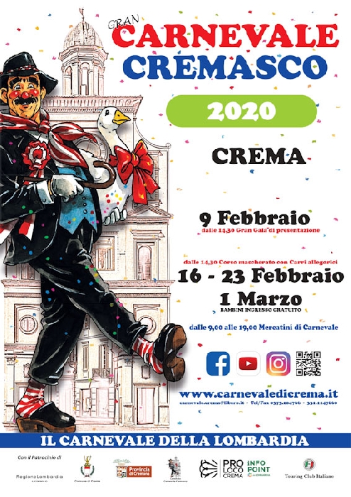 09/02 - dal 16 al 23 Febbraio - 01/03 - Crema (CR) - Gran Carnevale cremasco