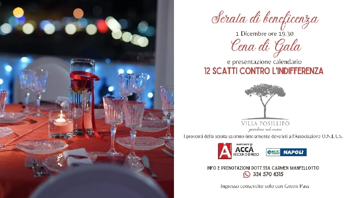 01/12 - Villa Posillipo - Pozzuoli (NA) - Serata di beneficenza con Cena di gala e Presentazione calendario 12 scatti contro l