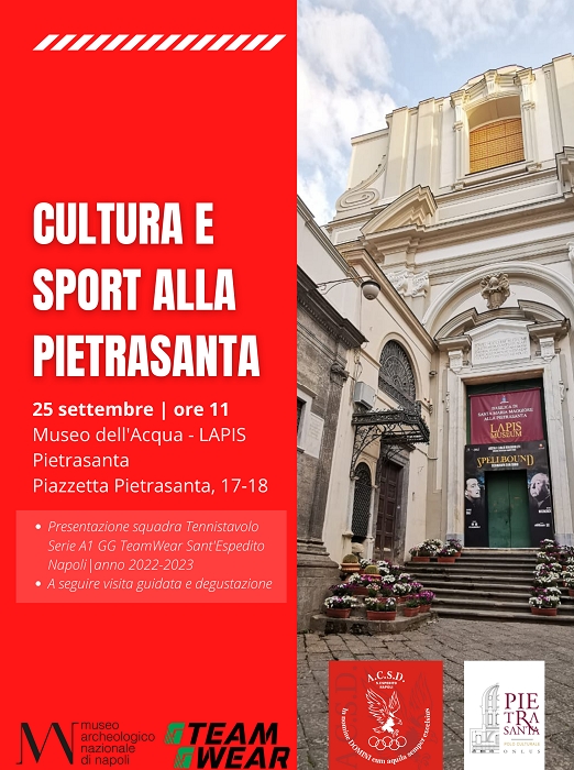 Cultura e sport alla Pietrasanta, il 25 settembre al Museo dell