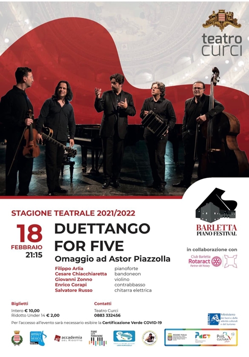 18/02 - Teatro Curci - Barletta (BAT) - Duettango for five, omaggio a Astor Piazzolla