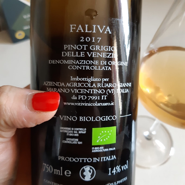 Faliva, un Pinot Grigio Biologico