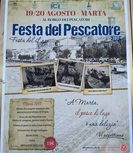 19 e 20 Agosto - Festa del Pescatore a Marta (VT) sul lago di Bolsena