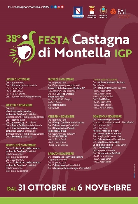 Dal 31 Ottobre al 6 Novembre - Montella (AV) - 38ª Festa della Castagna di Montella IGP