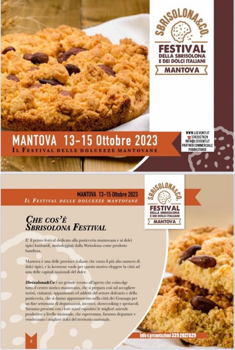 Dal 13 al 15 Ottobre - Mantova - Festival della Sbrisolona, dei dolci italiani e delle dolcezze mantovane