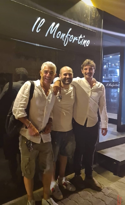 Francesco Di Cegie con Biagio Izzo e Stafano Di Martino