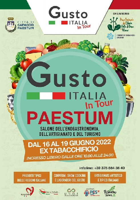 Dal 16 al 19 Giugno - ex Tabacchificio - Paestum (SA) - Gusto Italia in Tour - Salone dell