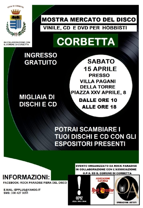 15/04 - Villa Pagani della Torre - Corbetta (MI) - Mostra Mercato del Disco