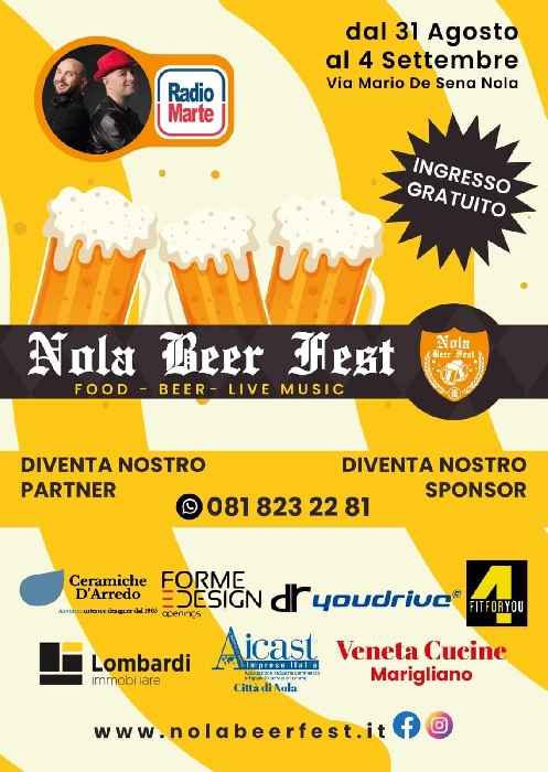 Dal 31 Agosto al 4 Settembre - Nola (NA) - Nola Beer Fest