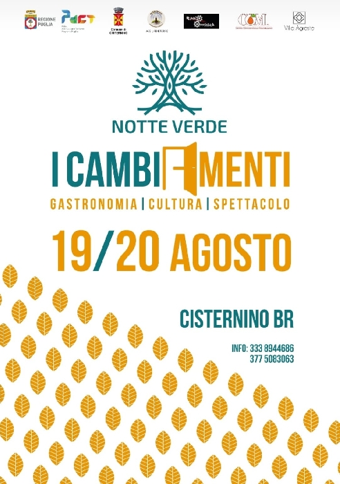 19 e 20 Agosto - Cisternino (BR) - Notte Verde 2023 - I Cambiamenti