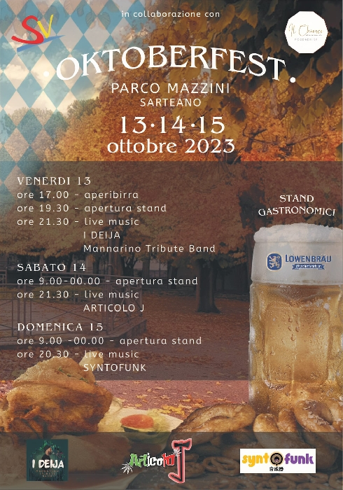Dal 13 al 15 Ottobre - Parco Mazzini - Sarteano (SI) - Oktoberfest