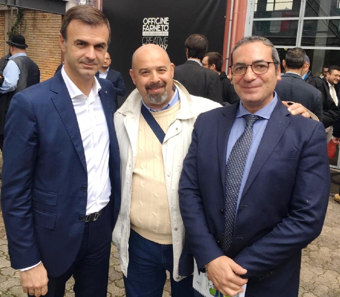Rosario Lopa con il presidente della Coldiretti e Marco Cerreto