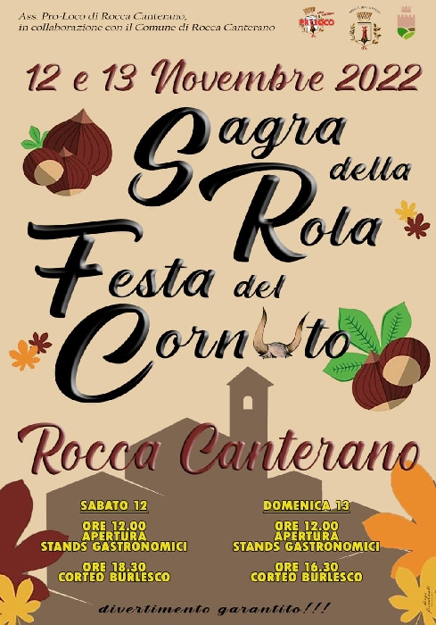12 e 13 Novembre - Rocca Centerano (RM) - Sagra della Rola - Festa del Cornuto