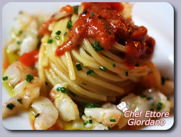 Ricetta inserita su spaghettitaliani.com da Ugo Vittorio Ettore Giordano: Spaghetti con ricci e gamberi