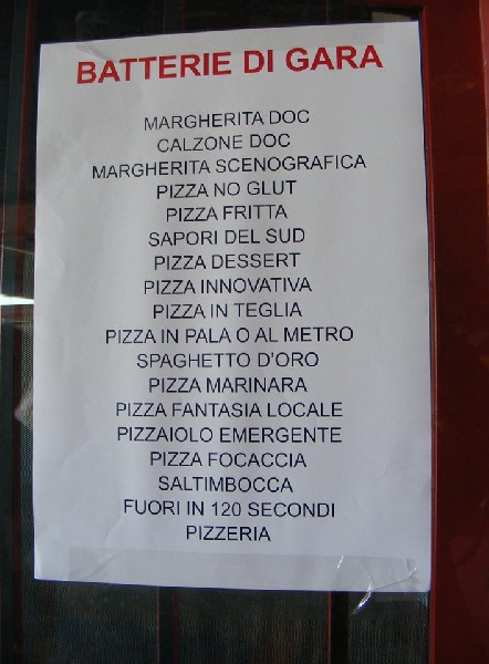 -Categorie di Premi Pizza