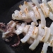 -Calamari grigliati con taccole di bottarga al tonno e farina di bottarga al muggine - -