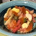 -Caponata di bottarga con carciofi, lupini, olive e pomodori del campo - -