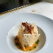 -Coulis di pachino giallo, mousse di ricotta e burrata con cialda al pecorino e carciofo croccante DOP sardo in salsa verde - -