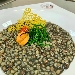 -Fregola al nero di seppia con salicornia - -