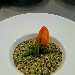 -Fregola al nero di seppia con battuto di asparagi e nocciole tostate - -