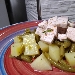 -Insalata di spada con patate e fagiolini insaporite con bottarga di muggine - -