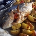 -Orata macchiata al forno con spicchi di patate in camicia - -