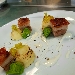 -Pancetta in cbt con pure de pomme de terre dorata, salsa al pecorino DOP sardo accompagnata da spugne al prezzemolo - -