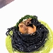 -Spaghetti al nero di seppia alle vongole con crema di asparagi - -