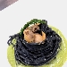 -Spaghetti al nero di seppia alle vongole con crema di asparagi - -