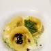 -Tortello salsiccia e friarielli, provolone affumicato di Agerola, caviale di tartufo nero  - -Chef Giovanni De Vivo