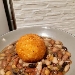 -Zuppetta di legumi con sfera di riso al pecorino sardo e zafferano - -