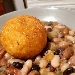 -Zuppetta di legumi con sfera di riso al pecorino sardo e zafferano - -