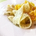 Rinnovo di Sua Maest la Pizza di Napoli - Pappardelle cacio e pepe e colatura di alici su pesto di pistacchio, con pomodorino giallo caramellato, preparato dalla foodblogger Valentina Scarnecchia - -