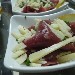 Carpaccio di carne marinata, grana e pera - -