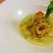 Spaghetti scampi e zenzero con crema fredda di sedano al naturale - -