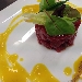 -Tartare di Tonno rosso Belfeg con crema di zucca e polvere di liquirizia - -