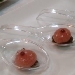 Crambol al cacao con sferificazione di fragole e caviale di mirtilli - -