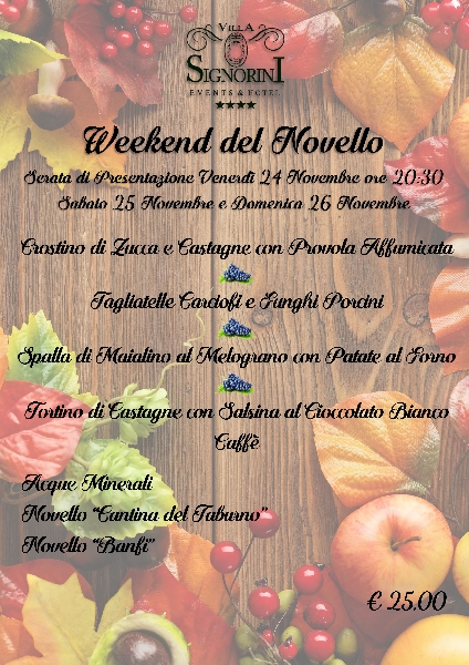 Weekend del Novello a Villa Signorini (24-25 e 26 Novembre 2017)
