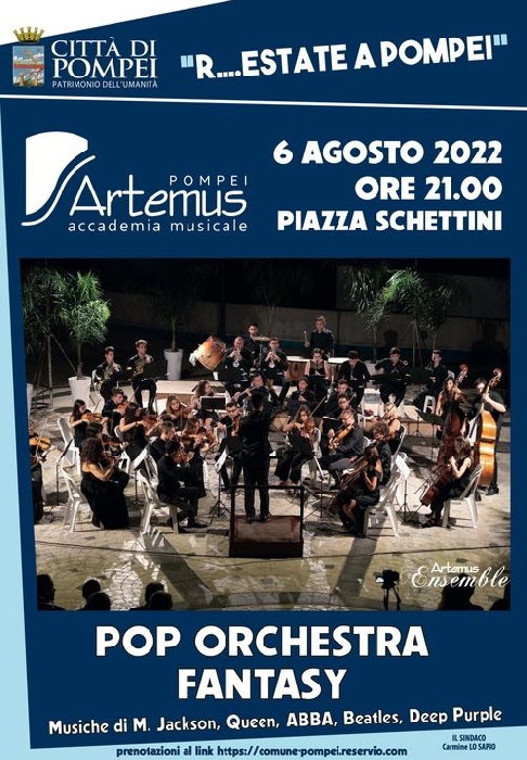 Pop Orchestra Fantasy, il 6 agosto a Pompei la musica pop in chiave sinfonica dagli anni '60 ad oggi
