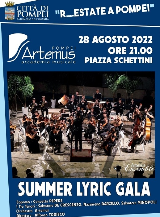 Summer Lyric Gala, lirica e classici napoletani protagonisti dellestate a Pompei