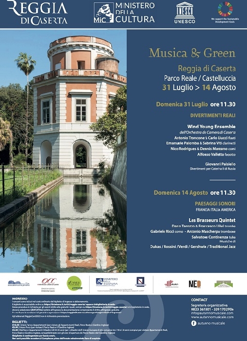 Vivere la Reggia di Caserta attraverso la Musica: concerti-matinée alla Castelluccia nel Parco Reale del complesso vanvitelliano
