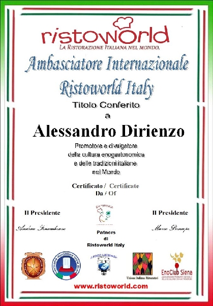 Ambasciatore Generale dell Brasile e Americhe Latino della Ristoworld..