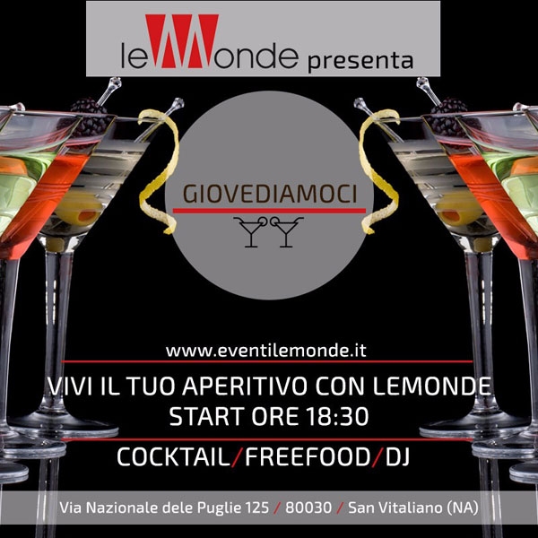 Le Monde presenta giovediamoci: vivi il tuo aperitivo con Le Monde - start ore 18:30