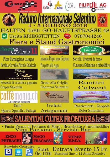 4 e 5 giugno - Halten (Svizzera) - Raduno Internazionale Salentino